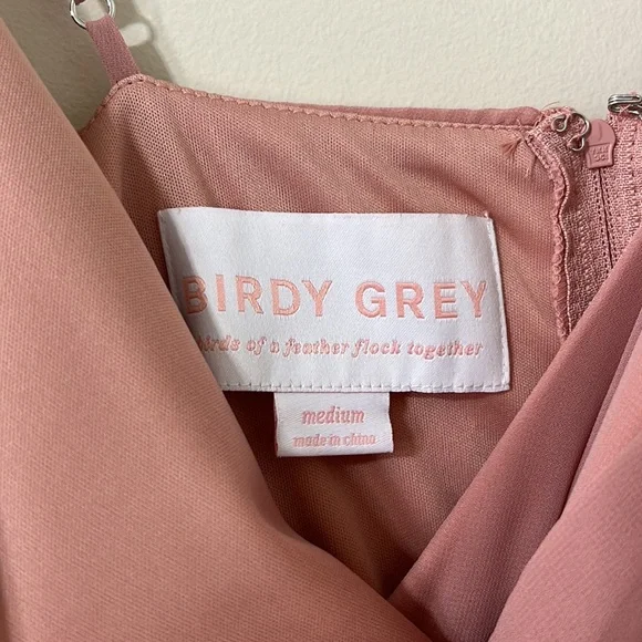 Birdy Grey Kaia Chiffon Dusty Rose Bridesmaid Dress Size Medium - Picture 8 of 8